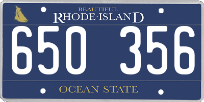 RI license plate 650356