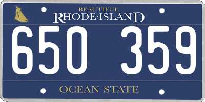 RI license plate 650359