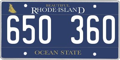 RI license plate 650360