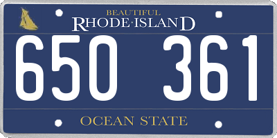 RI license plate 650361