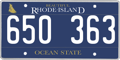 RI license plate 650363