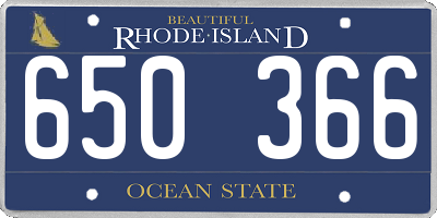 RI license plate 650366