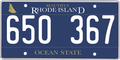 RI license plate 650367