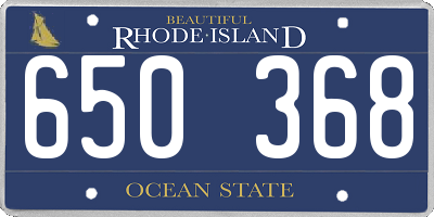 RI license plate 650368