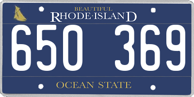 RI license plate 650369