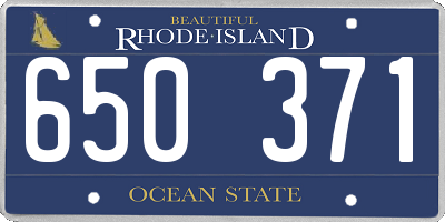 RI license plate 650371