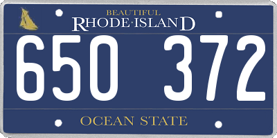 RI license plate 650372