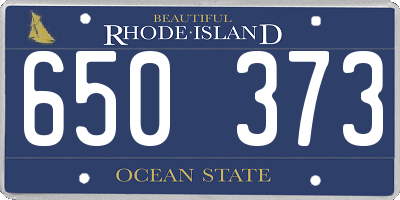 RI license plate 650373