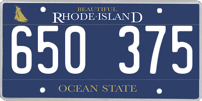 RI license plate 650375