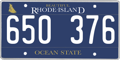 RI license plate 650376