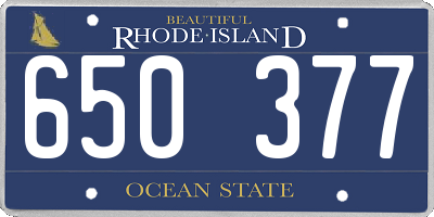 RI license plate 650377