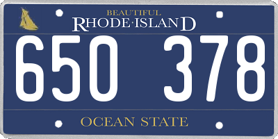RI license plate 650378