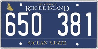 RI license plate 650381