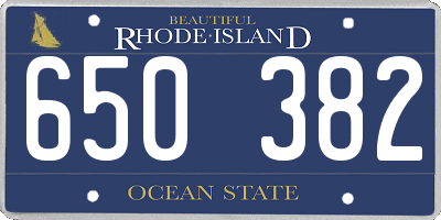 RI license plate 650382