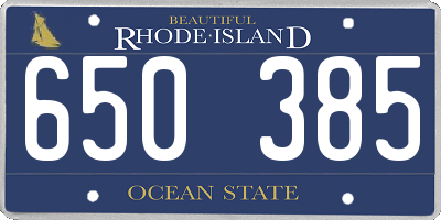 RI license plate 650385