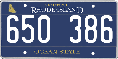 RI license plate 650386