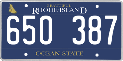 RI license plate 650387