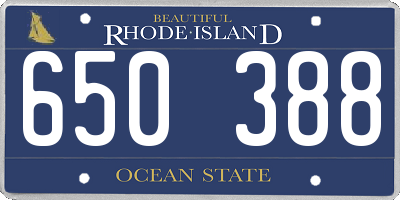 RI license plate 650388