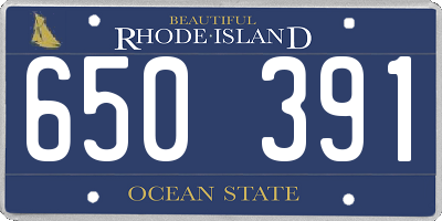 RI license plate 650391