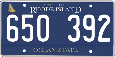 RI license plate 650392