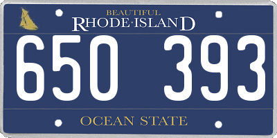 RI license plate 650393
