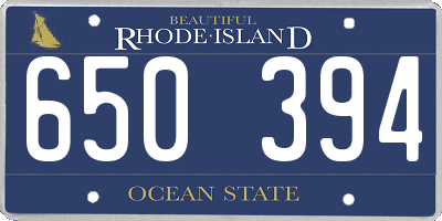 RI license plate 650394