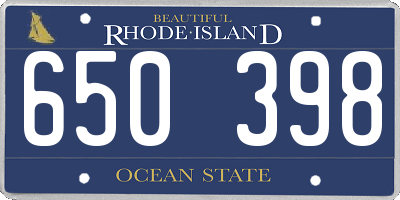 RI license plate 650398