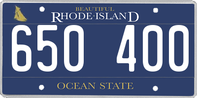 RI license plate 650400