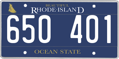RI license plate 650401