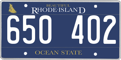 RI license plate 650402