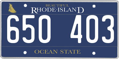 RI license plate 650403