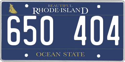 RI license plate 650404