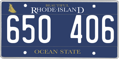 RI license plate 650406