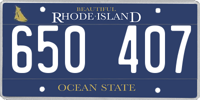 RI license plate 650407