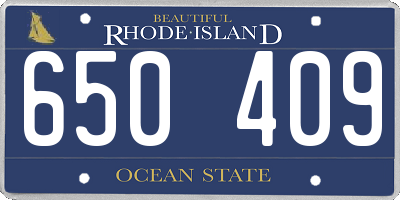 RI license plate 650409