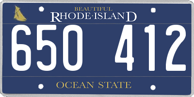 RI license plate 650412