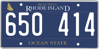 RI license plate 650414