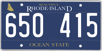 RI license plate 650415