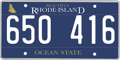 RI license plate 650416