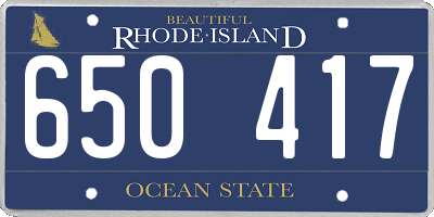 RI license plate 650417
