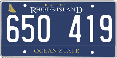 RI license plate 650419