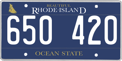 RI license plate 650420