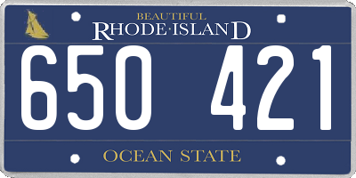 RI license plate 650421