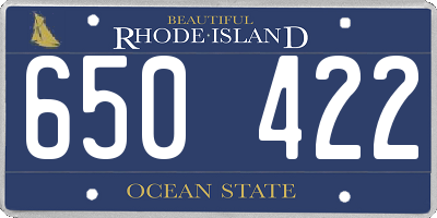 RI license plate 650422