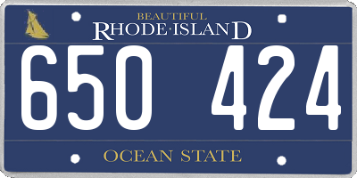 RI license plate 650424
