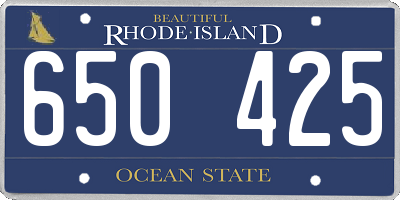 RI license plate 650425