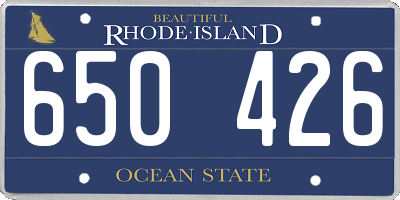 RI license plate 650426