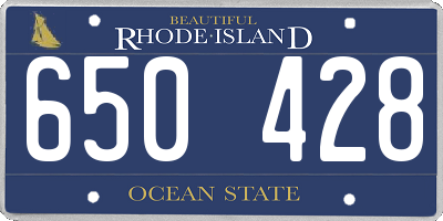 RI license plate 650428