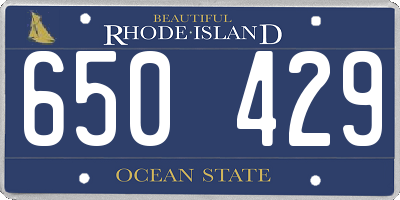 RI license plate 650429