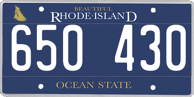 RI license plate 650430